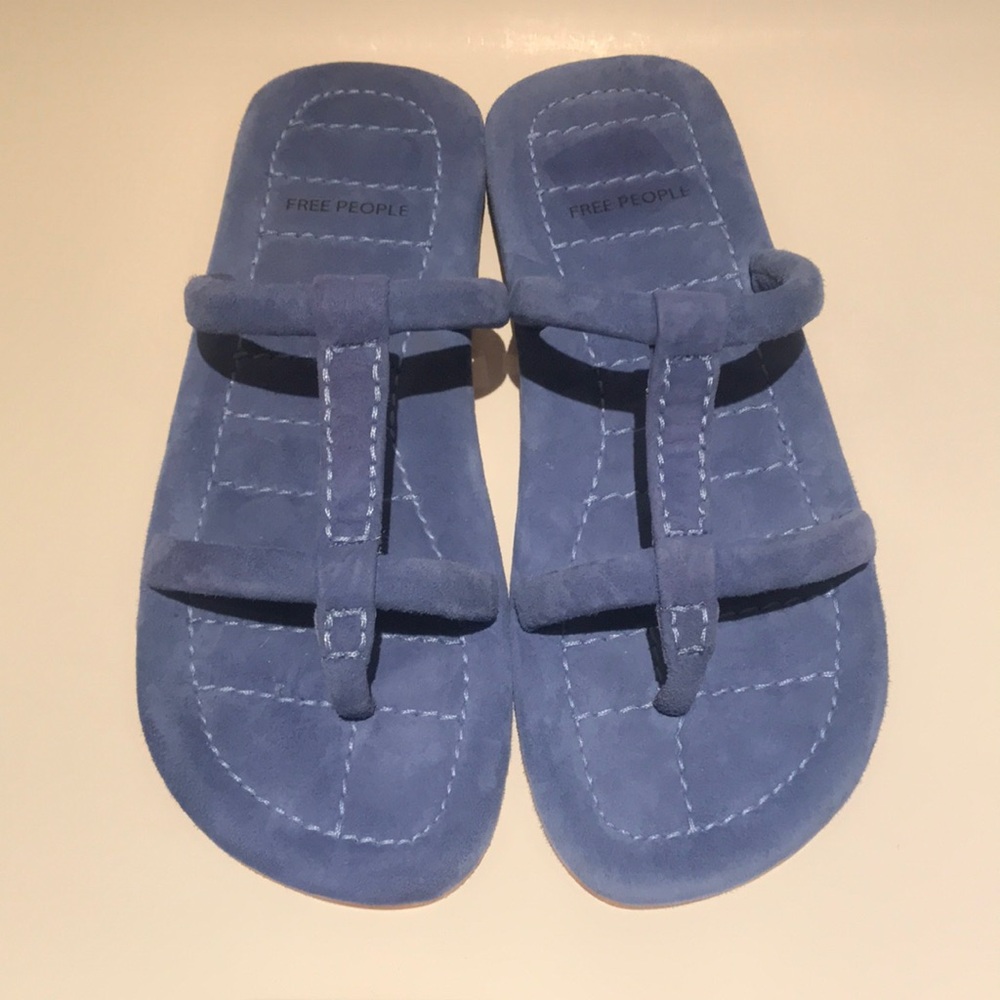 Free People Indigo Suede Slides